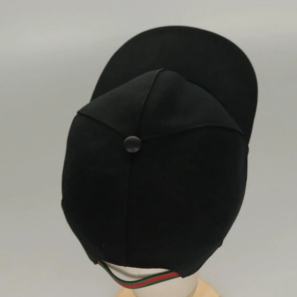 GUCCI Web Sherry Line Cap Canvas L Black Red Green Auth - Picture 13 of 16